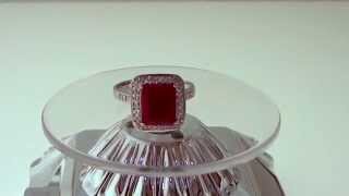 Ruby (Natural) & Cubic Zirconia 925 Silver Ring