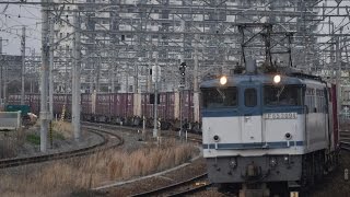 【白プレ！】東海道本線 貨物列車75レ EF65-2094[新]牽引 岸辺駅通過！