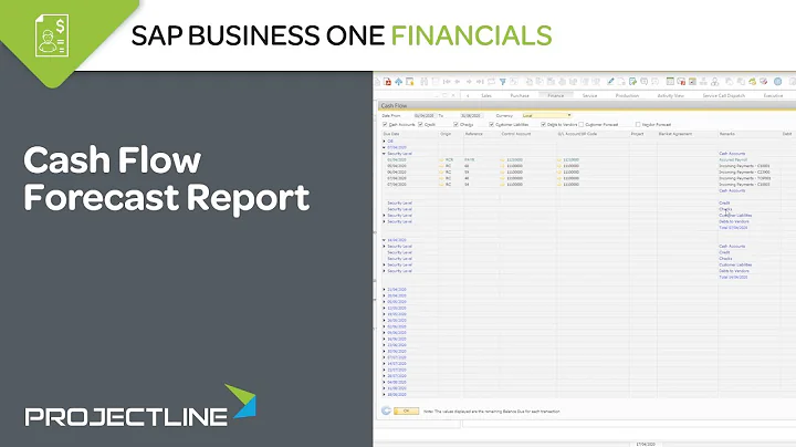 SAP Business One Cash Flow Forecast Report
