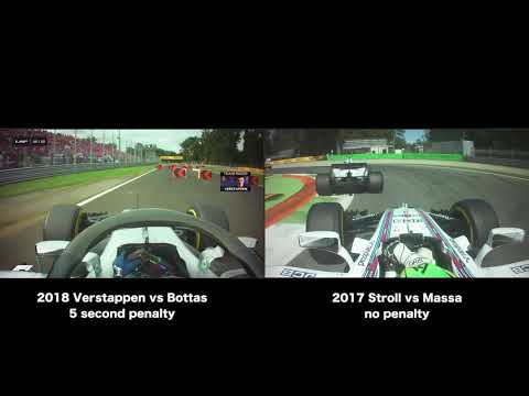 Verstappen vs Bottas 2018 vs Stroll vs Massa 2017 at Monza