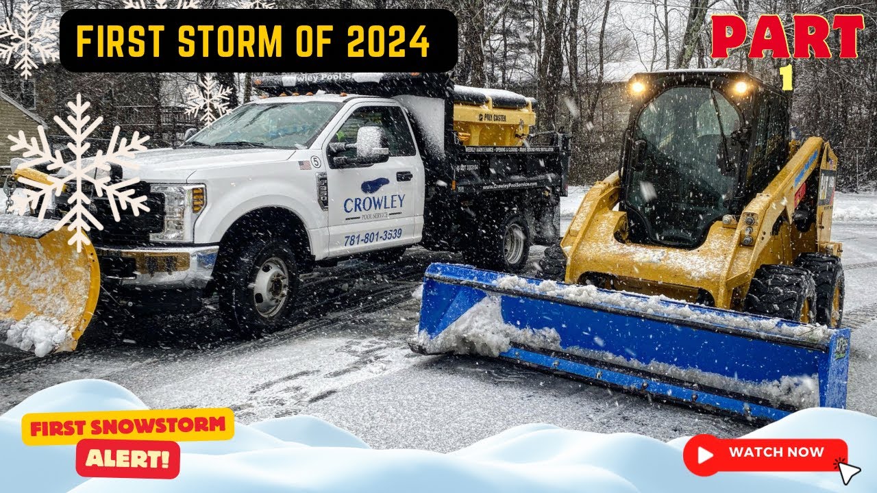 SNOW PLOWING for the FIRST time this season. Long duration snowstorm ...