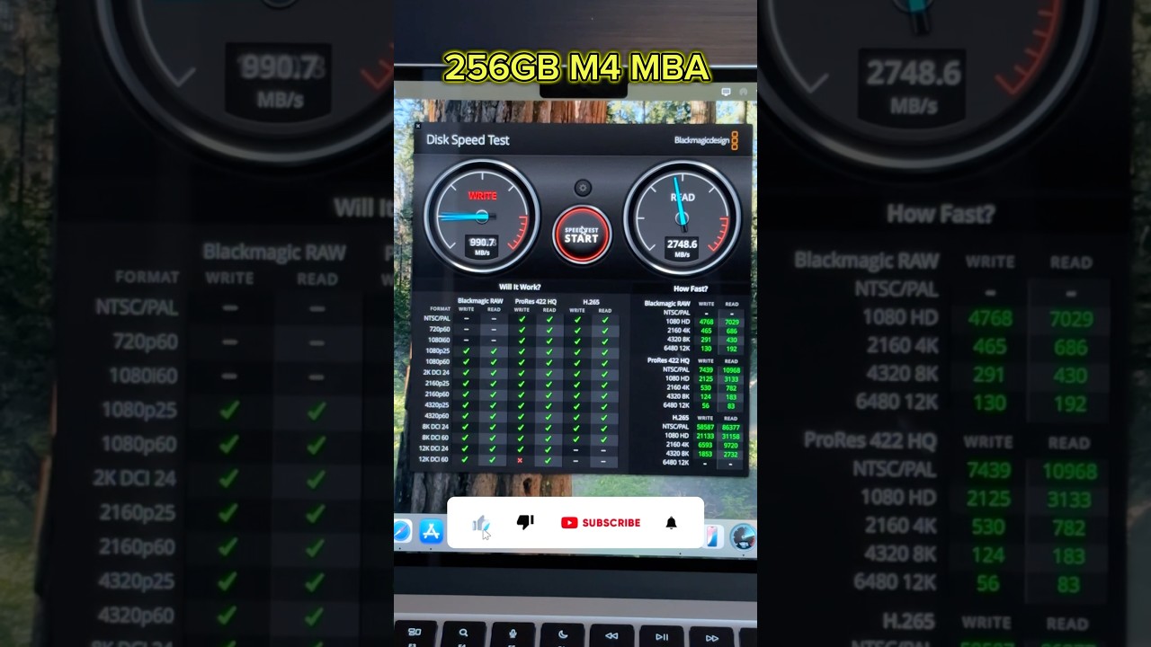Disk Speed Test MacBook Air M4 2025 | Speed Test M4 Chip 256GB MacBook ...