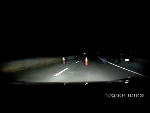 Late night Suspicious roadblock dash cam