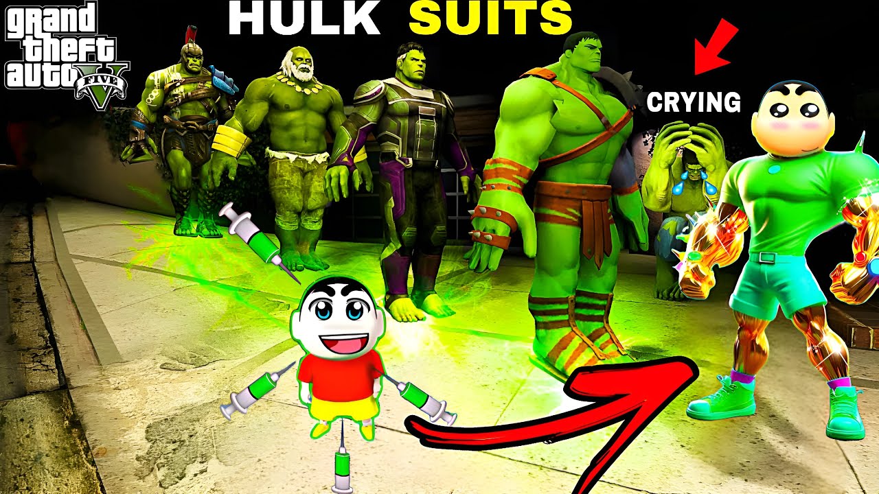 Shinchan Upgrading $1 Hulk to $1,000,000,000 Grandpa Hulk in GTA 5