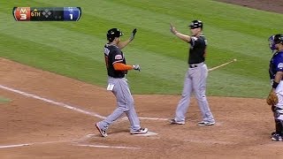 MIA@COL: Stanton's solo jack puts the Marlins up, 3-1