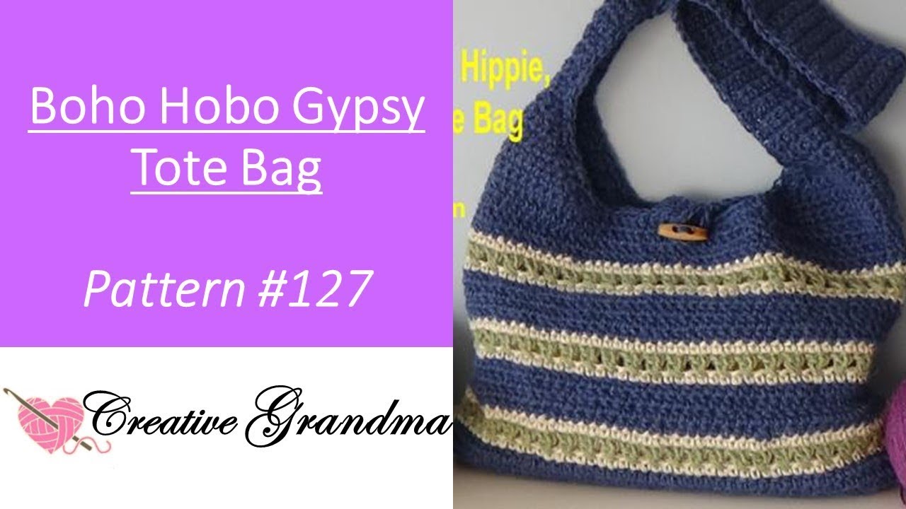 Boho, Hobo, Gypsy, Hippie Hemp Market Tote Bag (FREE PATTERN at end of video) Pattern only video ...