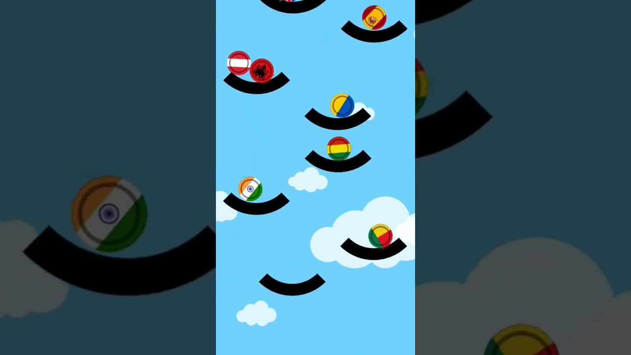 India vs Pakistan and Bangladesh and 21 other countries marble race 