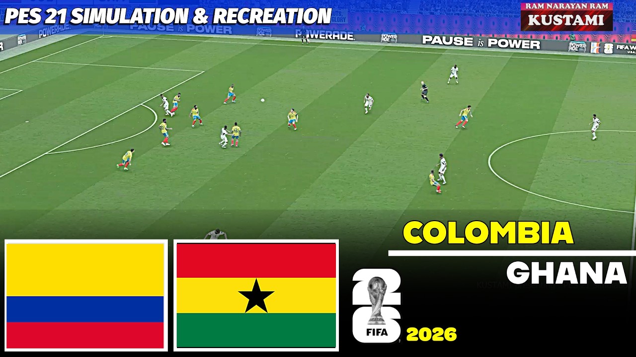 🔴Colombia vs Ghana | FIFA World Cup 2026 - Knockout Stage - Round of 32 |  PES 2021 Simulation