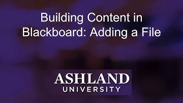 Building Content in Blackboard Adding a File