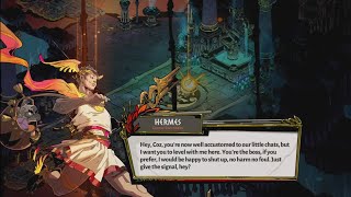 Hermes asks if he should hurry up and shut up - Hades
