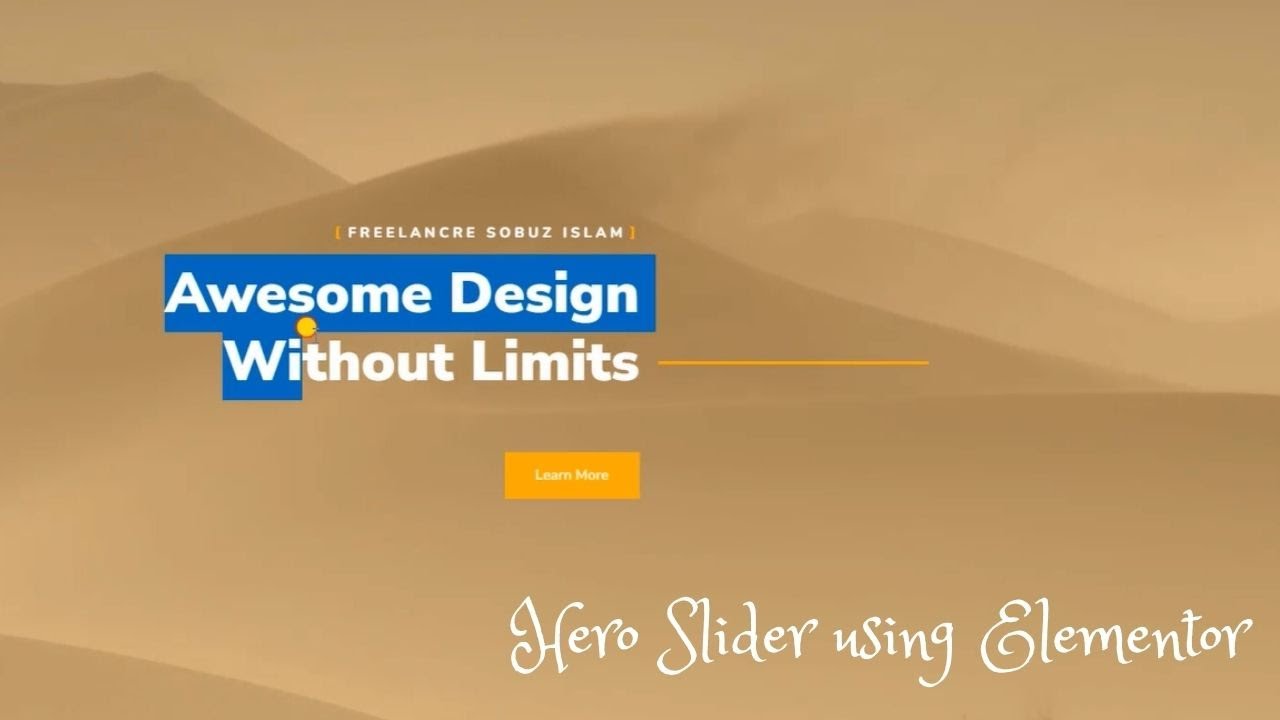 How to create a Elementor Hero Section By Freelancer Sobuz - YouTube