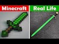 MINECRAFT EMERALD SWORD IN REAL LIFE! Minecraft vs Real Life animation CHALLENGE