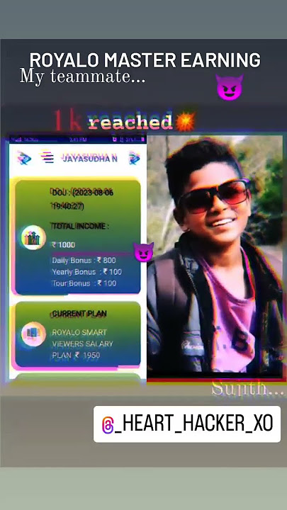 1k reached😈 in Royalo Master of earning #ads watching app #royalo