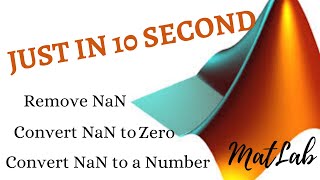How to remove NaN error, How to convert NaN to zero, How replace NaN by a number in MatLab