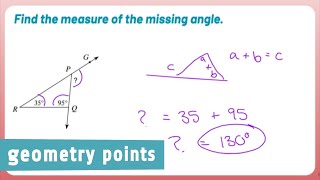 Geometry Points: Exterior Angle Theorem for Triangles (Example 1)