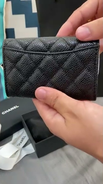 Chanel CC Card Holder Caviar Quilted Leather Flap Wallet