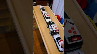 Police Car Go and Back Slide into a hole  #toys #policecar #minicar