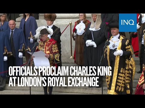 Officials proclaim Charles king at London's Royal Exchange