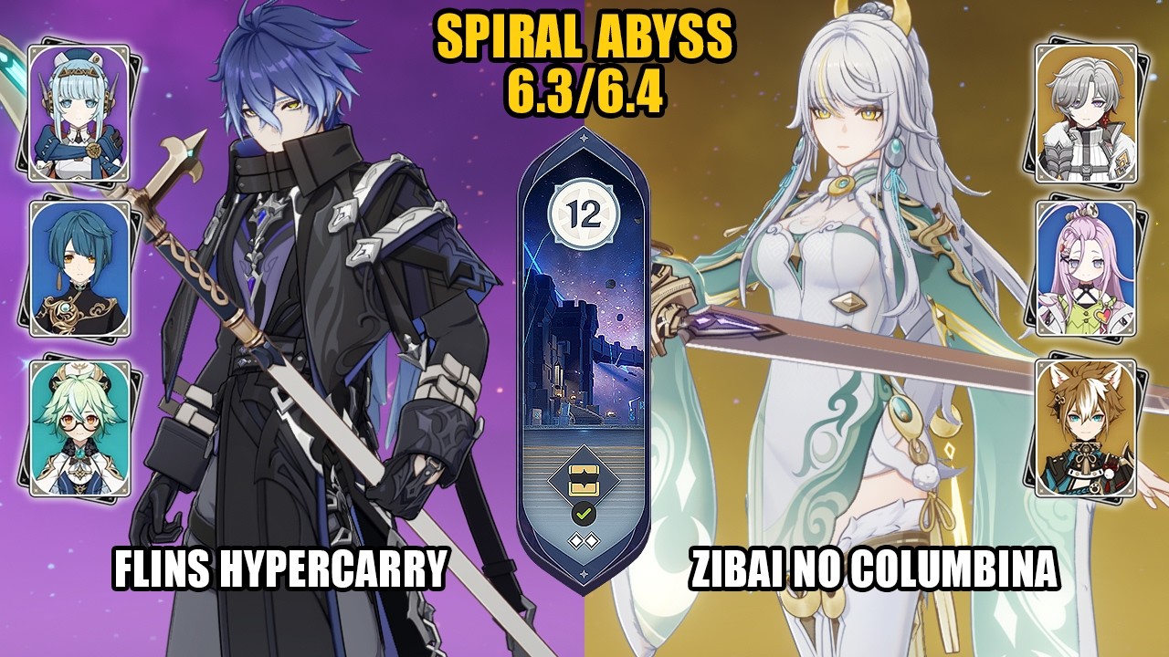[Spiral Abyss 6.3-6.4] NEW F2P Flins Hypercarry & Zibai No Columbina |Luna IV| Genshin Impact