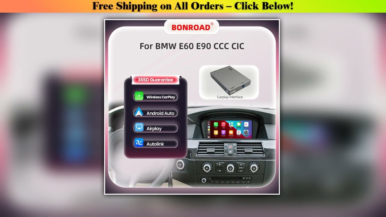 BONROAD CarPlay Android auto For BMW 5 3 Series E60 E61 E62 E63 E64 E90 E91 E92 E93 E87 E81 E82