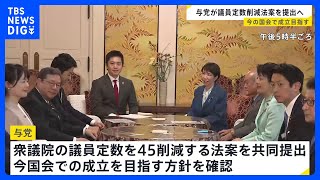 高市総理と維新・吉村代表が会談　議員定数削減法案の今国会での成立目指す方針を確認　国旗損壊罪や副首都構想の法案についても議論｜TBS NEWS DIG