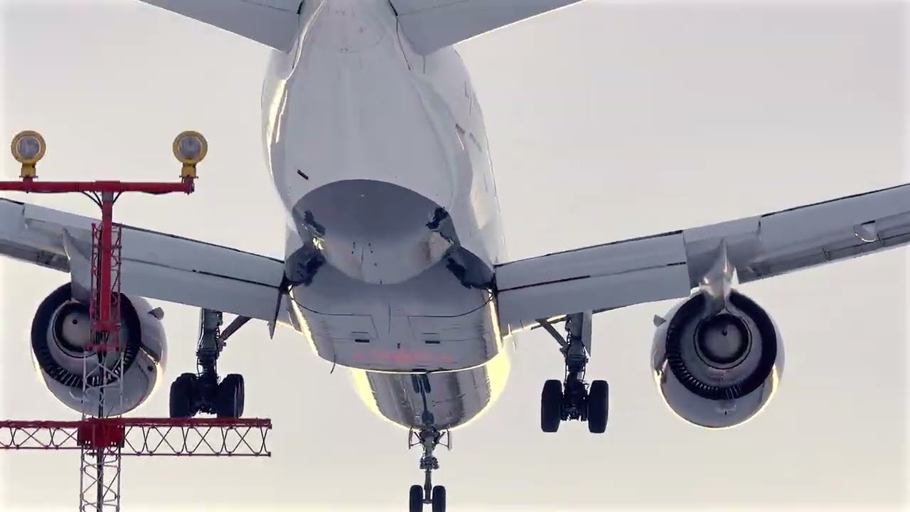 Close-Up Landing at Dusk | Toronto Pearson YYZ | 4K 60fps