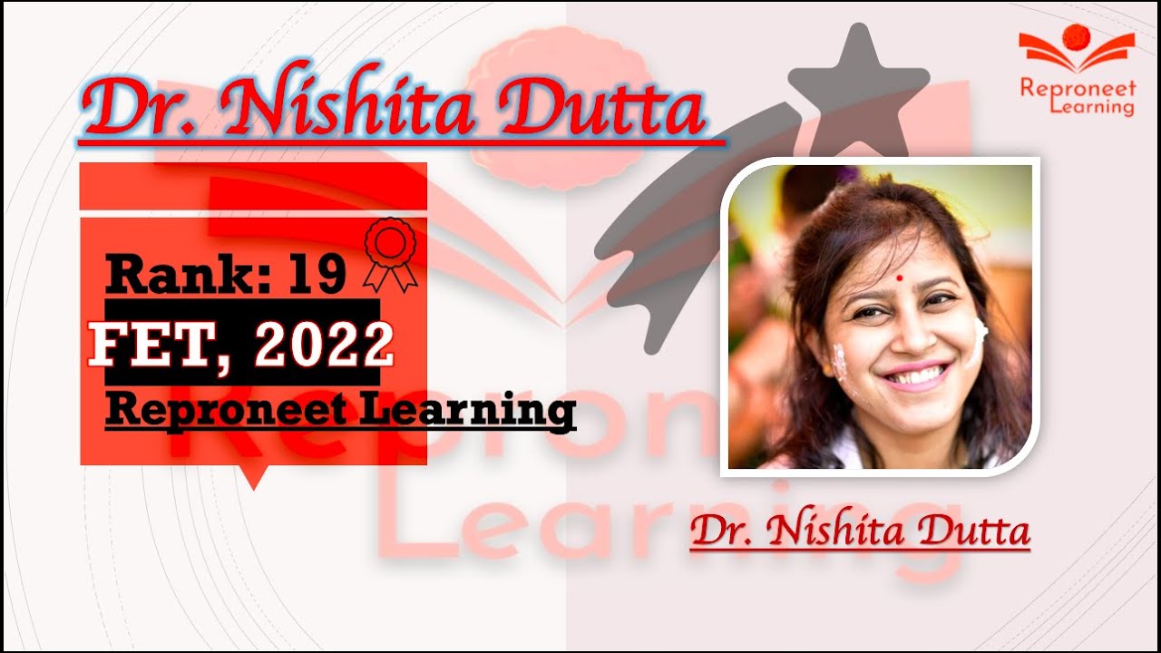 Dr. Nishita Dutta, Rank 19, FET 2022 (OBG) YouTube