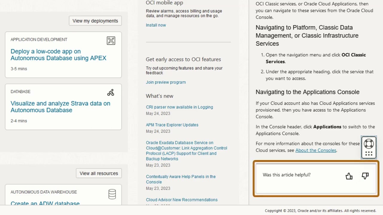 Introducing Contextually Aware Help Panels in the OCI Console