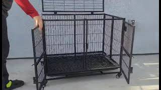 37' STKBES Heavy Duty Dog Cage Large Dog Crate Dog Kennels and Crates, Good sturdy dog crate