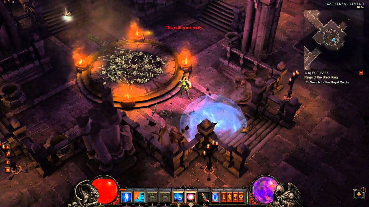 Diablo 3 open beta skeleton king solo gameplay class: Wizard