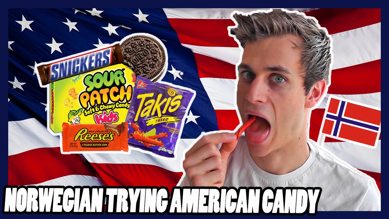Норвежец пробует американские сладости