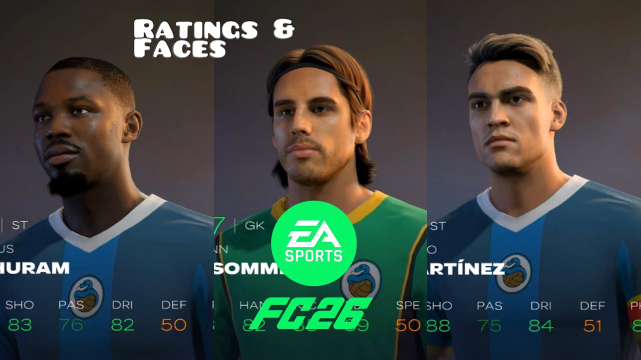 EA SPORTS FC 26: INTER MILAN PLAYER FACES AND RATINGS