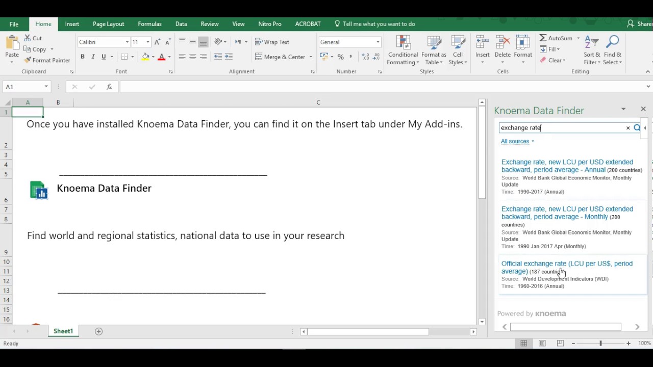 Download Economic Data using Excel