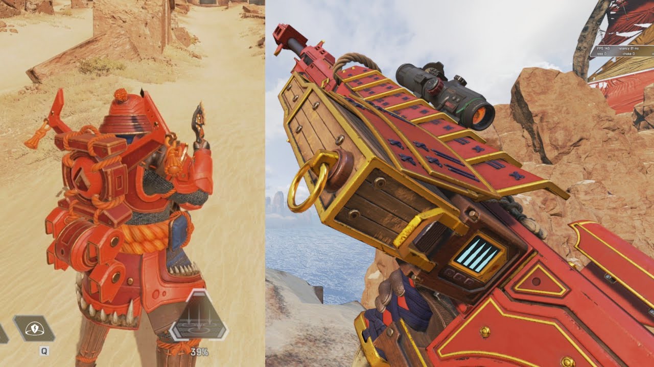 Gibraltar Lost Dynasty Skin & Kraber Ronin's Arrow Skin Showcasing