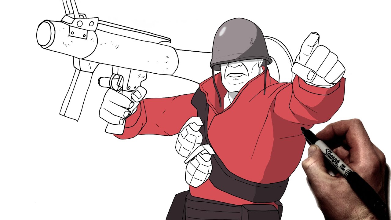 How To Draw The Soldier Step By Step Team Fortress 2 YouTube