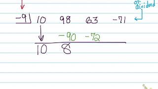 Synthetic Division (with remainder)