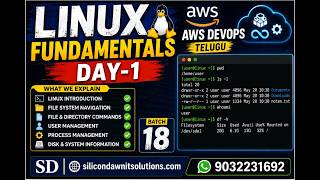 Linux Fundamentals DAY-1 |AWS Devops Telugu |SD|silicondawnitsolutions.com|9032231692|batch 18