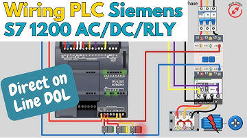 WIRING PLC SIEMENS S7-1200 AC/DC/RLY RANGKAIAN DIRECT ON LINE DOL STARTER MOTOR 3 PHASE