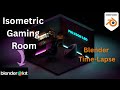 Blender Time-Lapse: Isometric Gaming Room Build | Polygon Leo