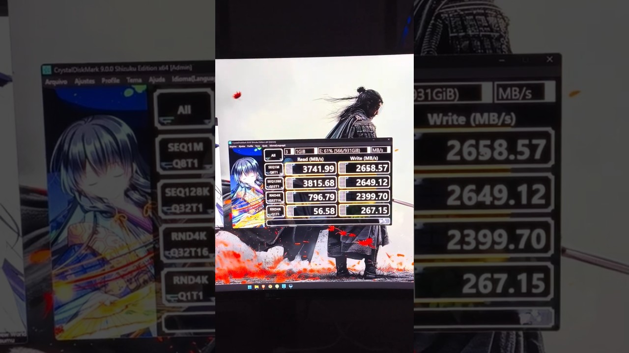 SSD Kingston NV2 1TB NVMe M.2 2280 - Teste Cristal Disk Mark 