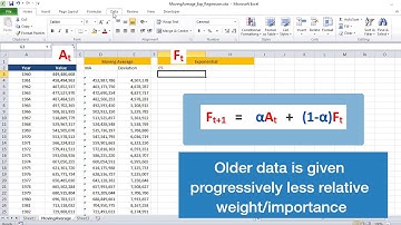 Exponential Smoothing in Excel using Data analysis tools (Machine Learning/Statistics)