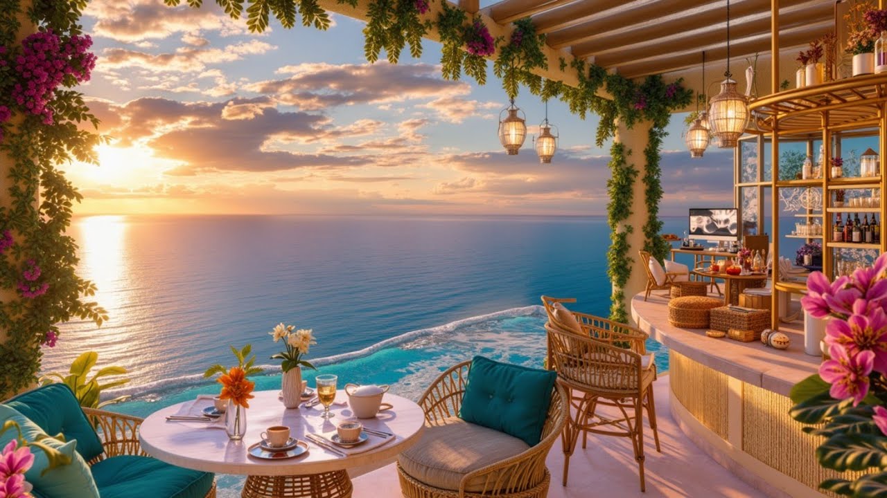 Босса-нова джаз для хорошего настроения и безмятежные виды пляжного кафе для спокойных вечеров.