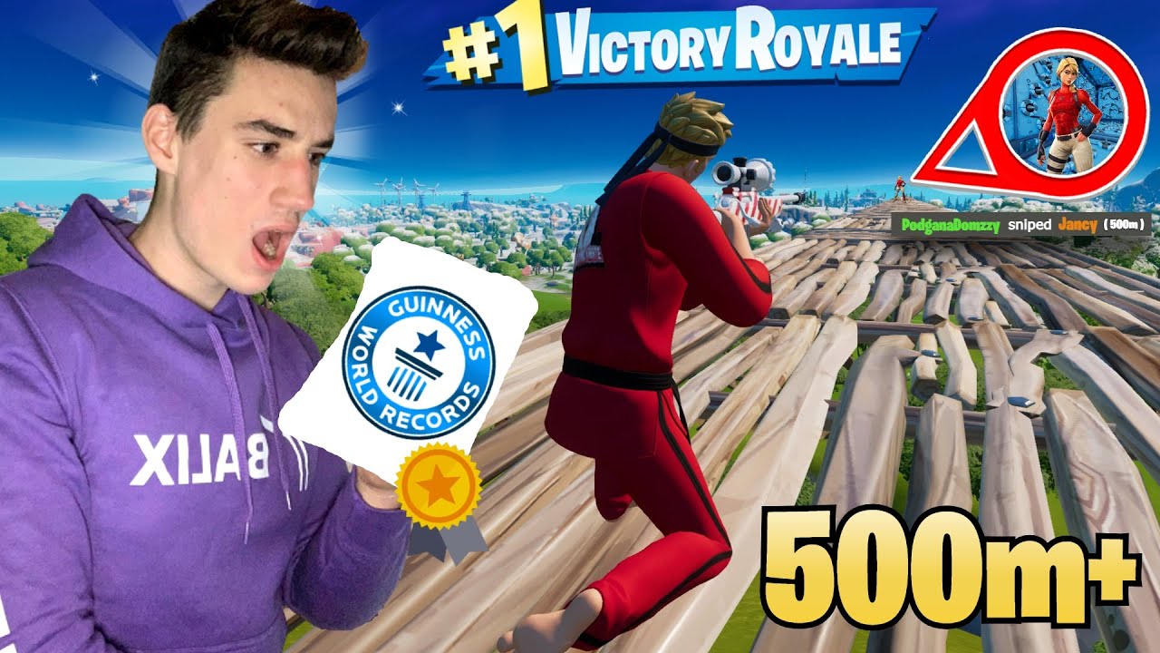 Rekord za Najdaljši Fortnite Sniper Kill v SLOVENIJI !!!