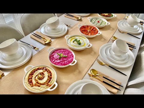 6 Pratik ve Şık Meze Tarifi | Humus, Haydari, Acuka, Mütebbel, Köz salata, Pancar mezesi