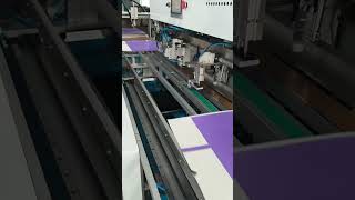 Automatic paper bag ribbon handle pasting machine.Can glue and paste the handle. #paperbagmachine