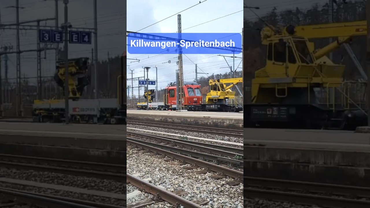SBB Schienenkran in Aktion! 🏗️ Bahnhof Killwangen-Spreitenbach 🇨🇭 #Shorts
