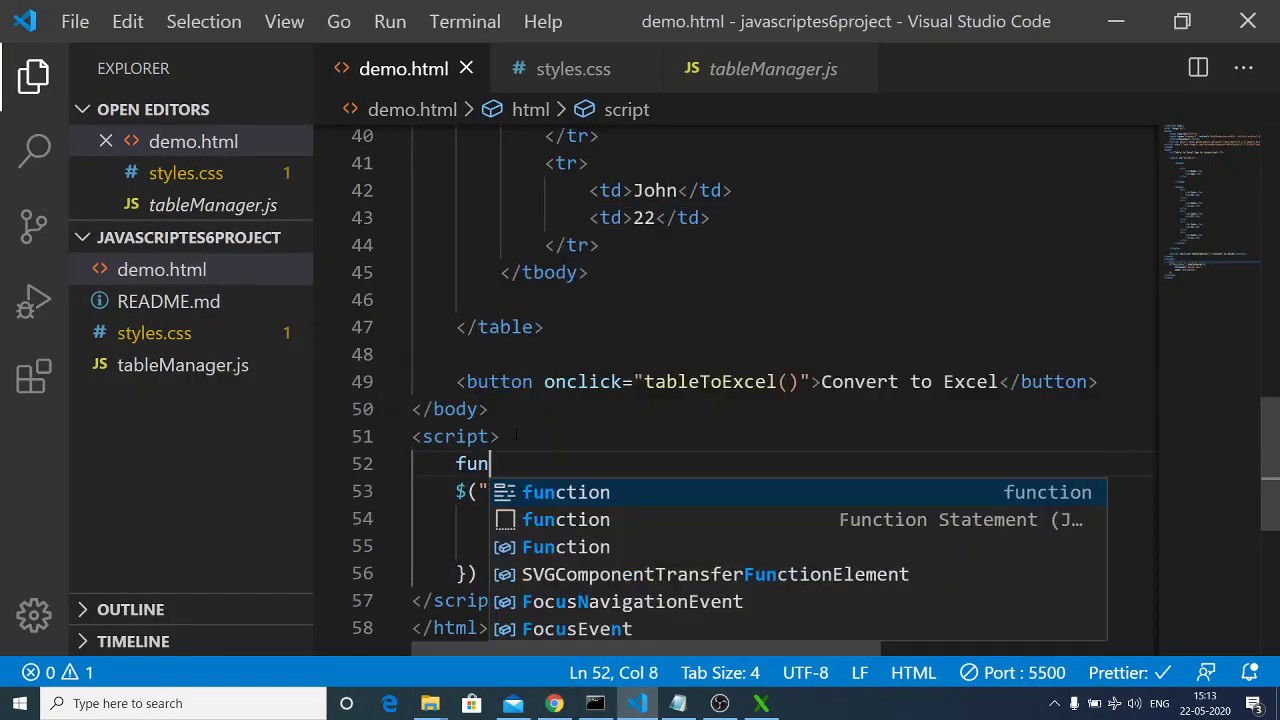 ajax คืออะไร  Update 2022  Javascript Convert HTML Table to Excel XLS File in Browser Using Table2Excel.js jQuery Plugin App