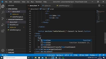 Javascript Convert HTML Table to Excel XLS File in Browser Using Table2Excel.js jQuery Plugin App