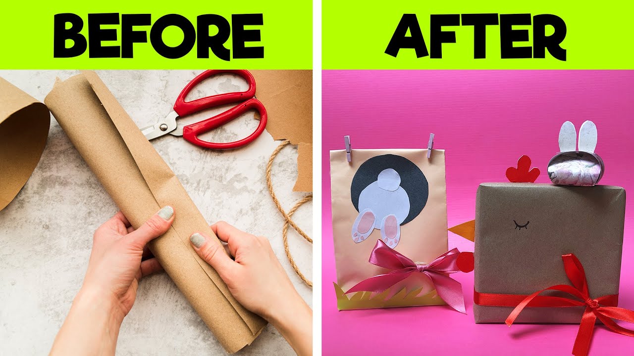 Easy Easter Crafts and Gift Wrapping Hacks - Bunny Gift Wrapping Ideas