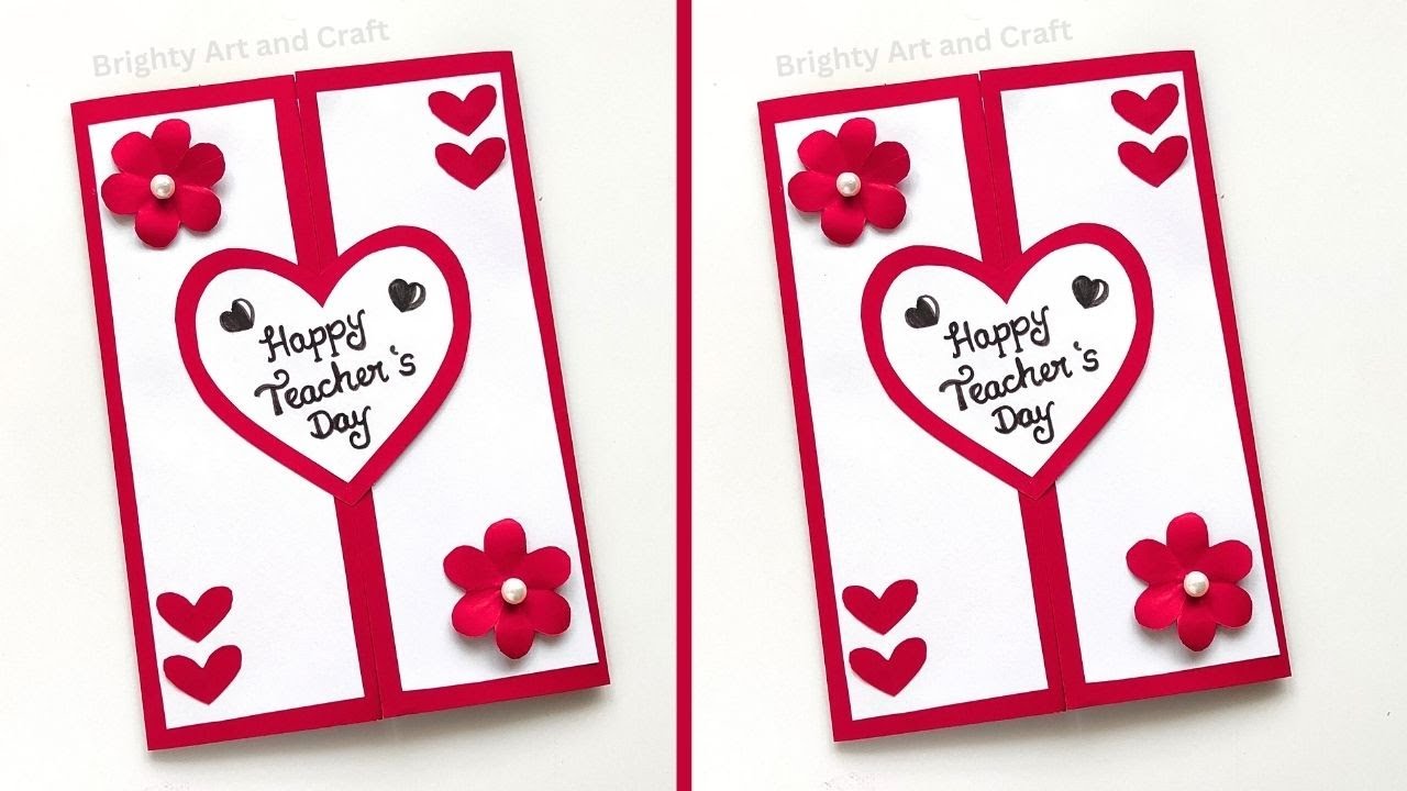Teachers day card | Easy and Cute Teachers day greeting card Ideas | DIY card from white paper 2025